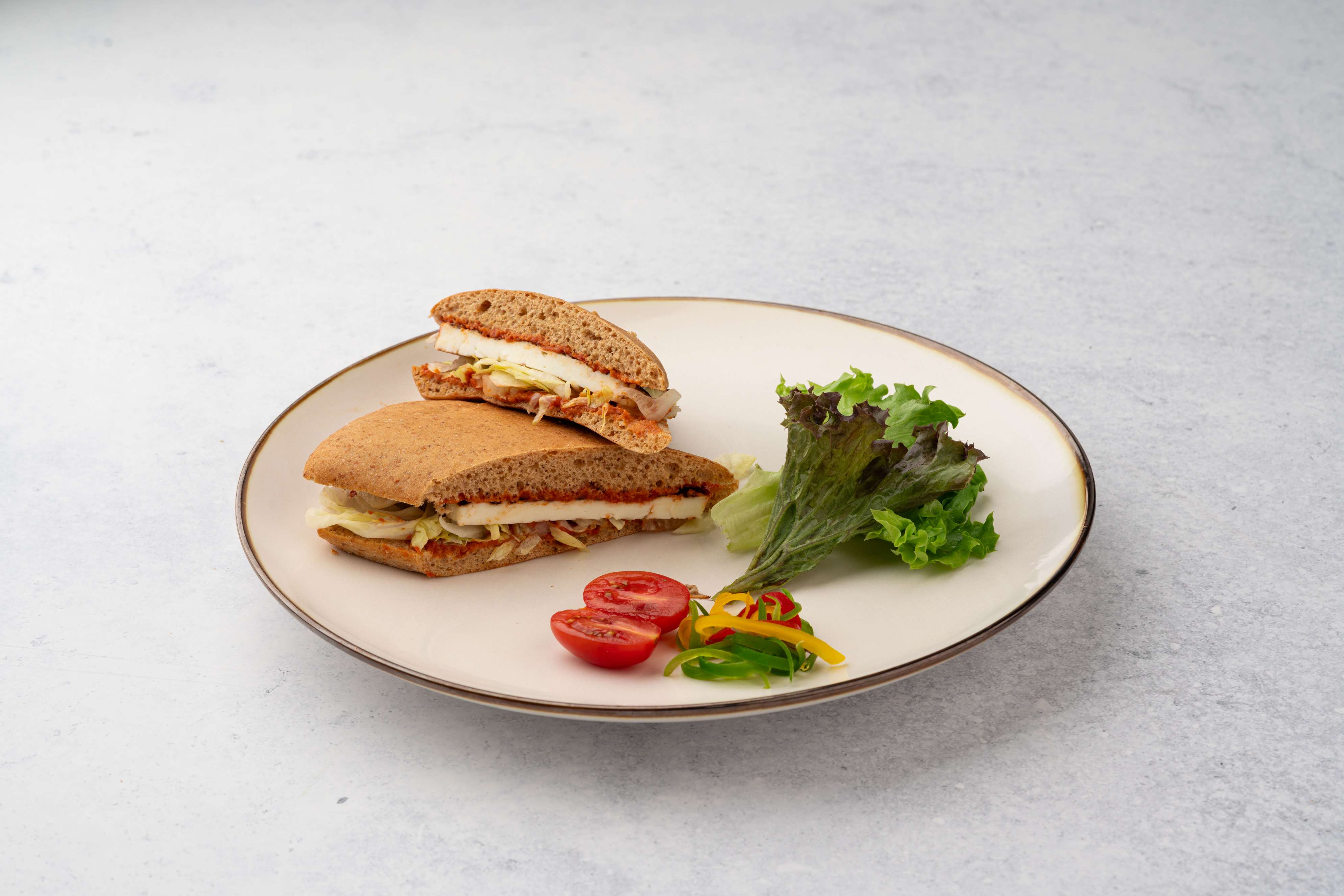 Halloumi Sandwich With Romesco Sauce (In Cludes Almond)